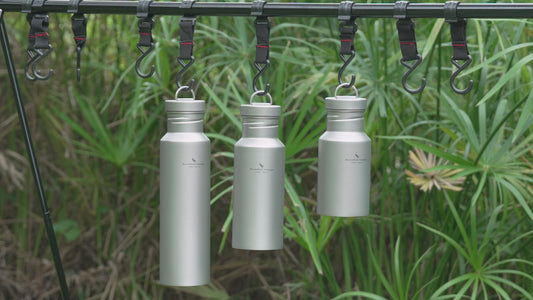 Boundless Voyage Titanium Water Bottle with Lid Wide Mouth Leak-Proof Reusable Sport Drinking Bottle for Camping Hiking Picnic Climbing Running Tea Coffee