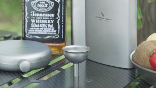 Boundless Voyage Titanium Funnel Flagon Accessories Multi-use Kitchen Funnel for Transferring Liquid, Fluid, Cooking Oils, Jam & Powder