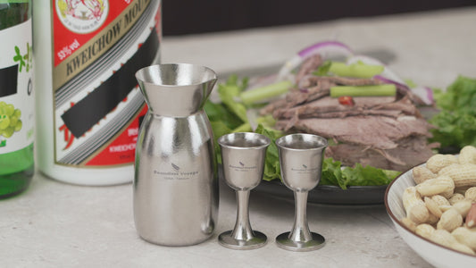 Boundless Voyage 3 Pieces Titanium Japanese Sake Set, 150ml Sake Carafe with 2  Cups, for for Sake Japanese Wine/Soju/Drink/Tea Dishwasher Safe Portable Drinkware for Outdoor Travel