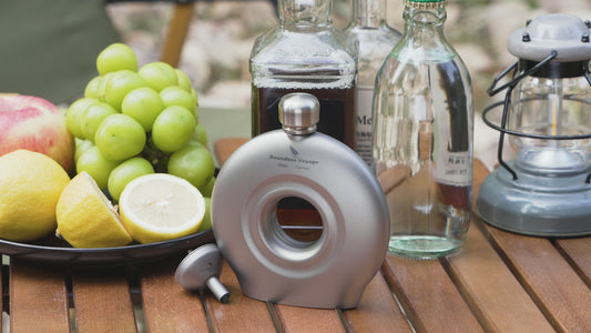 Boundless Voyage Titanium Titanium Flask 180ML+funnel for Camping Home Whiskey Flask