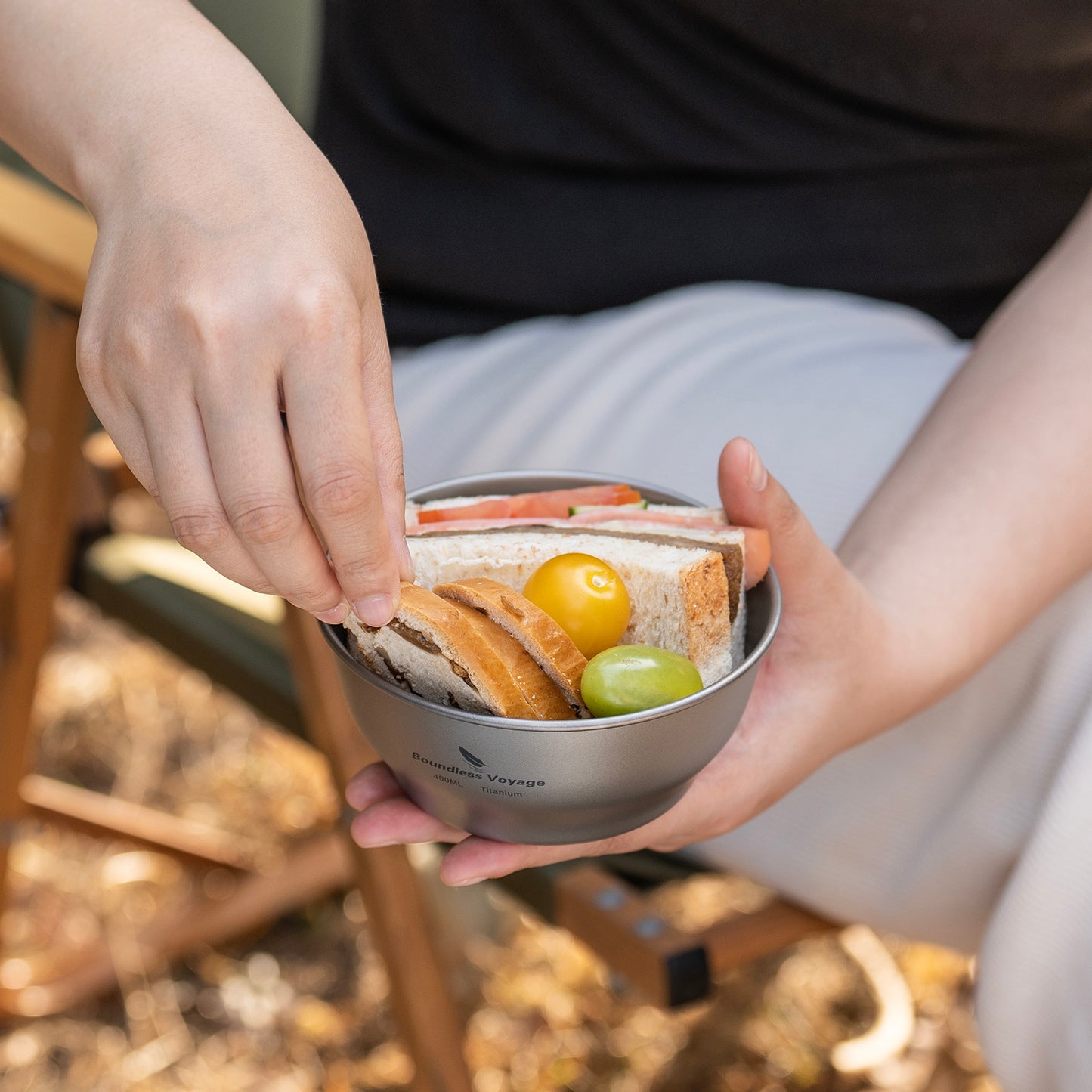 Boundless Voyage Camping Titanium Single-Walled Bowls Lightweight Dish Plate Outdoor Tableware 400ml