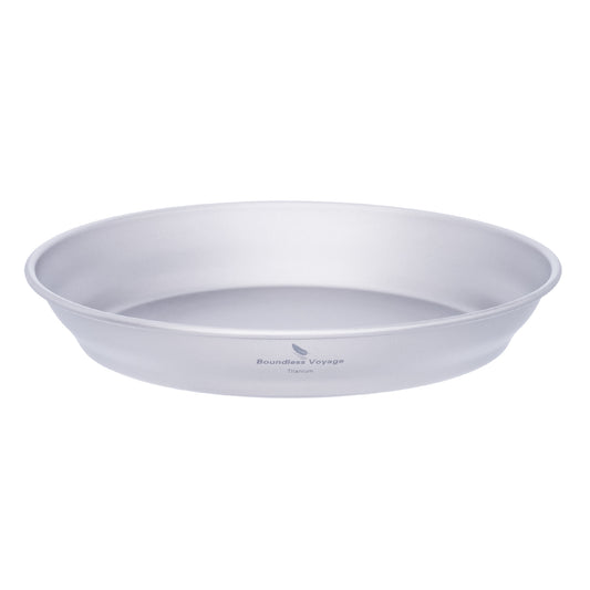 Boundless Voyage Ultralight Titanium Dish with Carry Bag Outdoor Camping Pan Plate Tableware Cookware