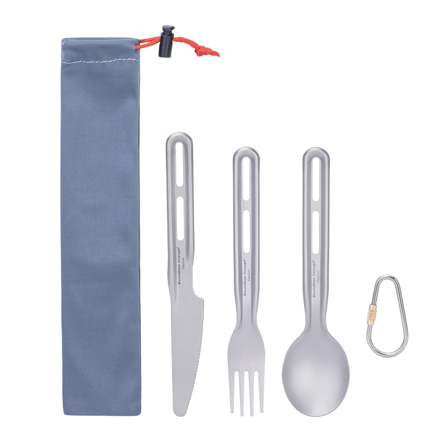 Boundless Voyage Titanium Knife Spoon Fork Chopsticks Set Outdoor Camping Ultralight Cutlery for Soup Meal Portable Tableware