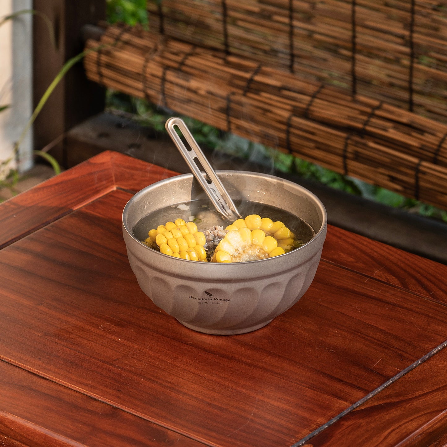 Boundless Voyage 800ml Titanium Double Walled Bowl Rice Soup Oatmeal Yogurt Serving Bowl Ultralight Outdoor Camping Travel Durable Portable Tableware
