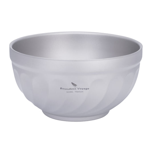 Boundless Voyage 800ml Titanium Double Walled Bowl Rice Soup Oatmeal Yogurt Serving Bowl Ultralight Outdoor Camping Travel Durable Portable Tableware