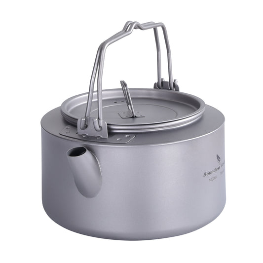 Titanium 1L Kettle with Folding Handle Filter Ultralight Big Capacity Pot For Outdoor Camping