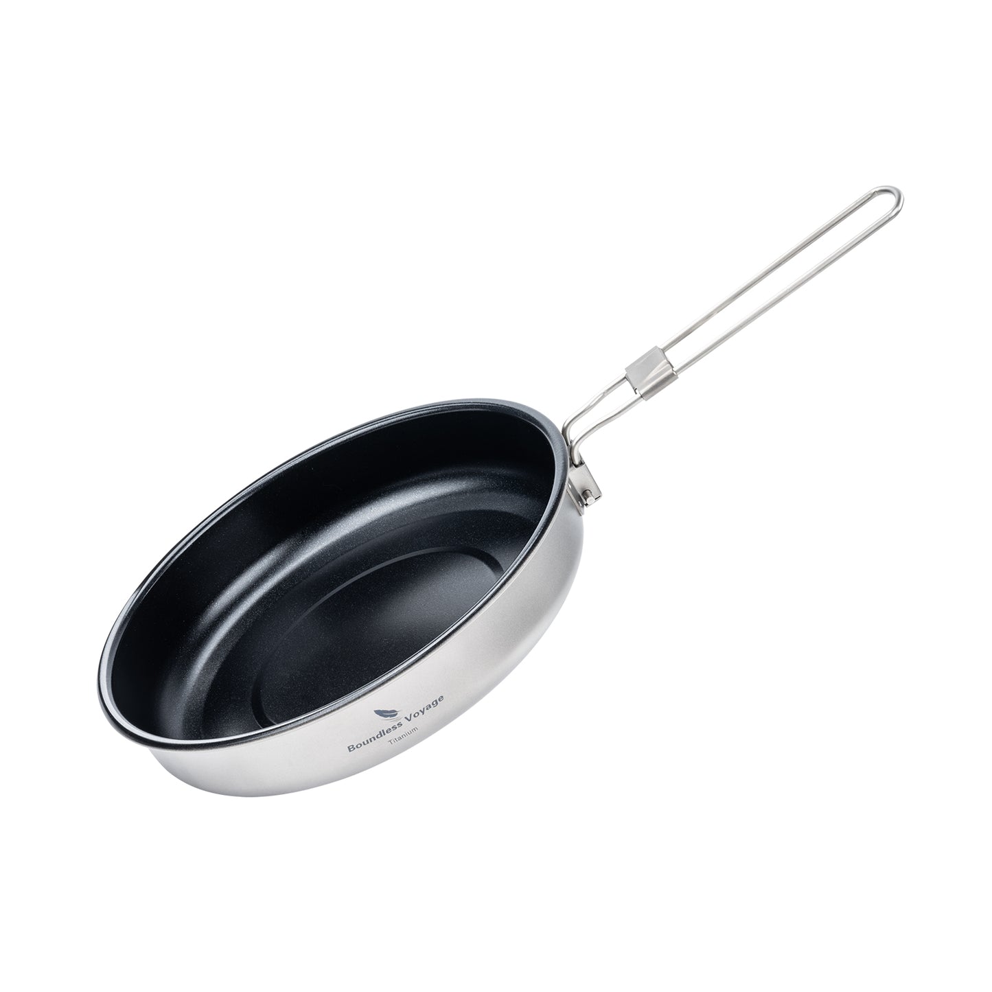 Boundless Voyage Titanium Non-stick Frying Pan Outdoor Camping Skillet with Folding Handle Lightweight Cookware