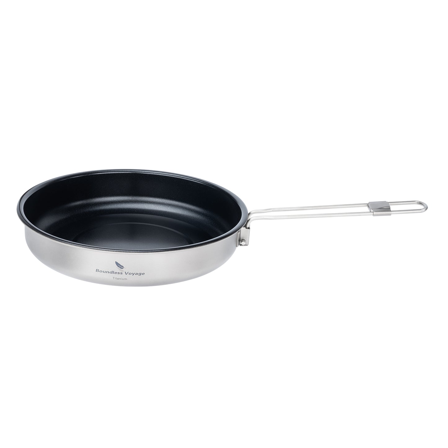 Boundless Voyage Titanium Non-stick Frying Pan Outdoor Camping Skillet with Folding Handle Lightweight Cookware