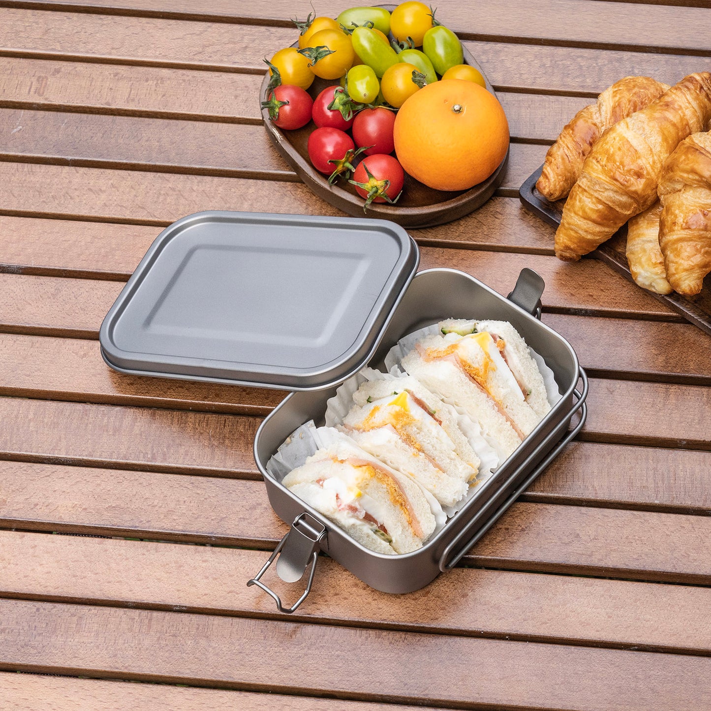 Boundless Voyage Titanium Bento with Lid & Handle Outdoor Camping Tableware Cookware Leak Proof Lunch Box Container