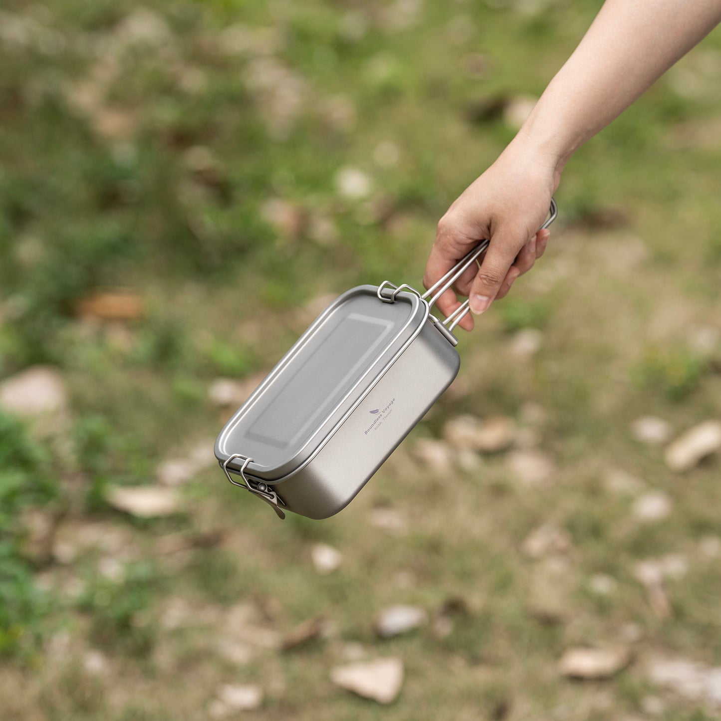 Boundless Voyage Titanium Bento with Lid & Handle Outdoor Camping Tableware Cookware Leak Proof Lunch Box Container