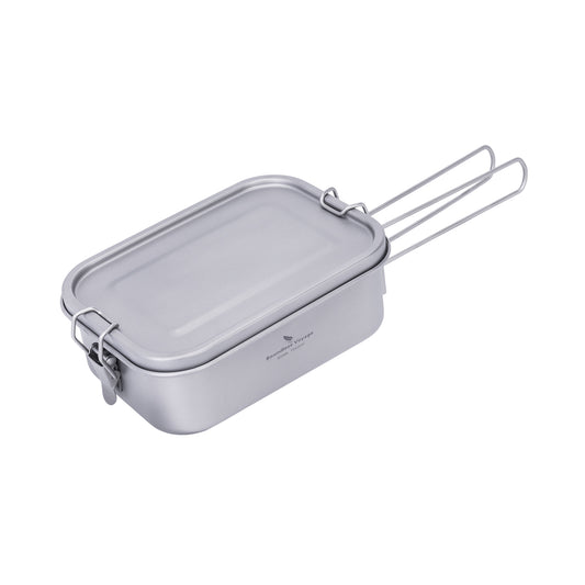 Boundless Voyage Titanium Bento with Lid & Handle Outdoor Camping Tableware Cookware Leak Proof Lunch Box Container