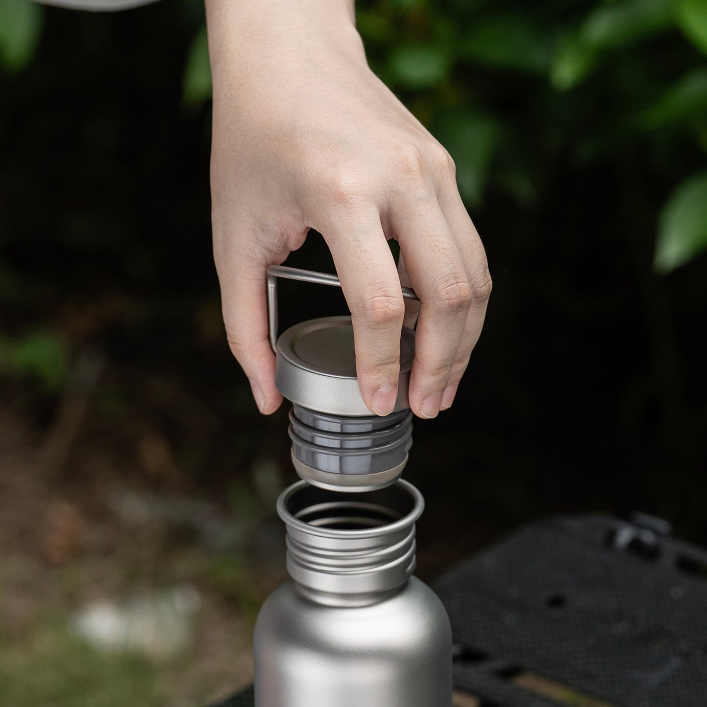 Boundless Voyage Titanium Water Bottle with Lid Wide Mouth Leak-Proof Reusable Sport Drinking Bottle for Camping Hiking Picnic Climbing Running Tea Coffee