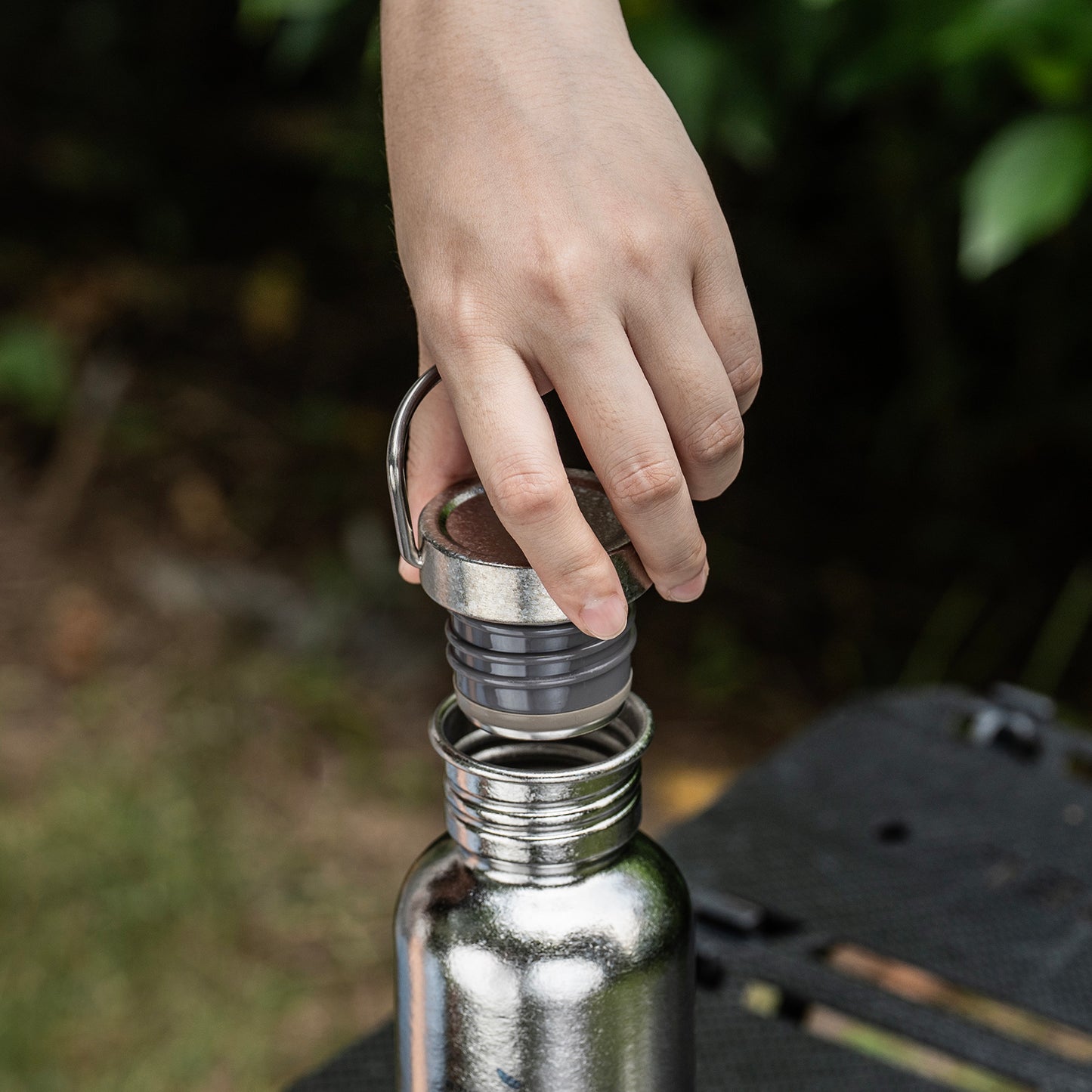 Boundless Voyage Crystal Finish Titanium Water Bottle with Lid – Durable, Leak-Proof & Lightweight for Camping, Hiking, and Travel