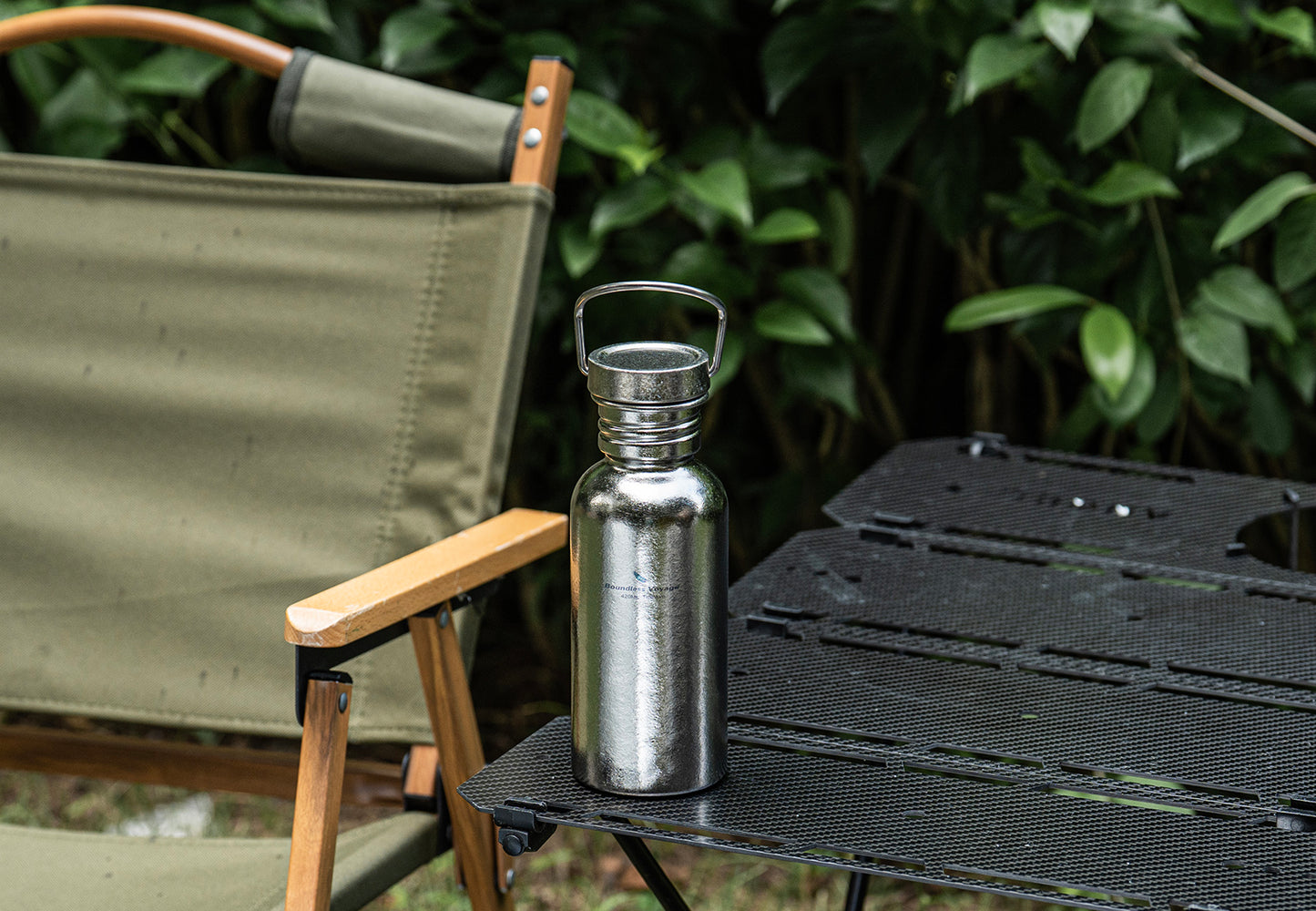 Boundless Voyage Crystal Finish Titanium Water Bottle with Lid – Durable, Leak-Proof & Lightweight for Camping, Hiking, and Travel