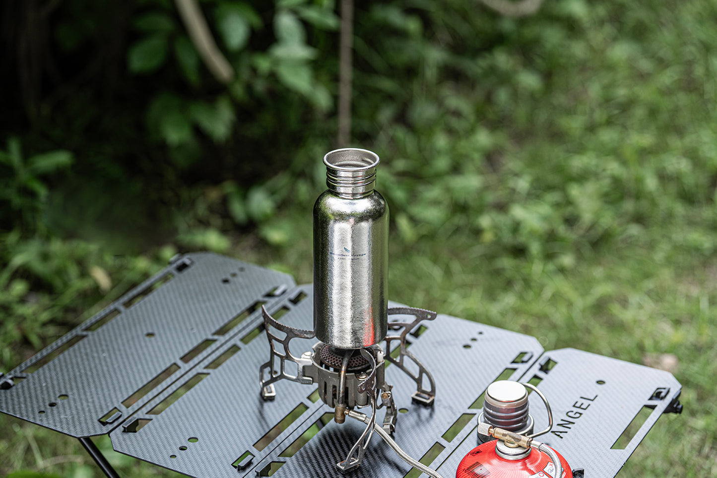 Boundless Voyage Crystal Finish Titanium Water Bottle with Lid – Durable, Leak-Proof & Lightweight for Camping, Hiking, and Travel