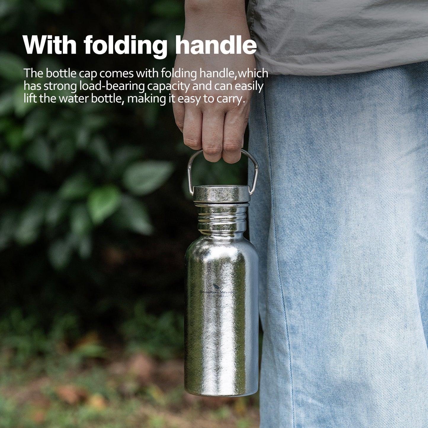 Boundless Voyage Crystal Finish Titanium Water Bottle with Lid – Durable, Leak-Proof & Lightweight for Camping, Hiking, and Travel