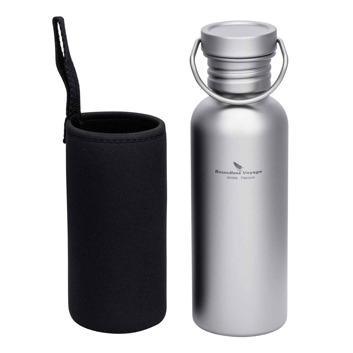 Boundless Voyage Titanium Water Bottle – Ultralight, Leak-Proof & Eco-Friendly Wide Mouth Bottle with Lid for Camping, Hiking & Everyday Use