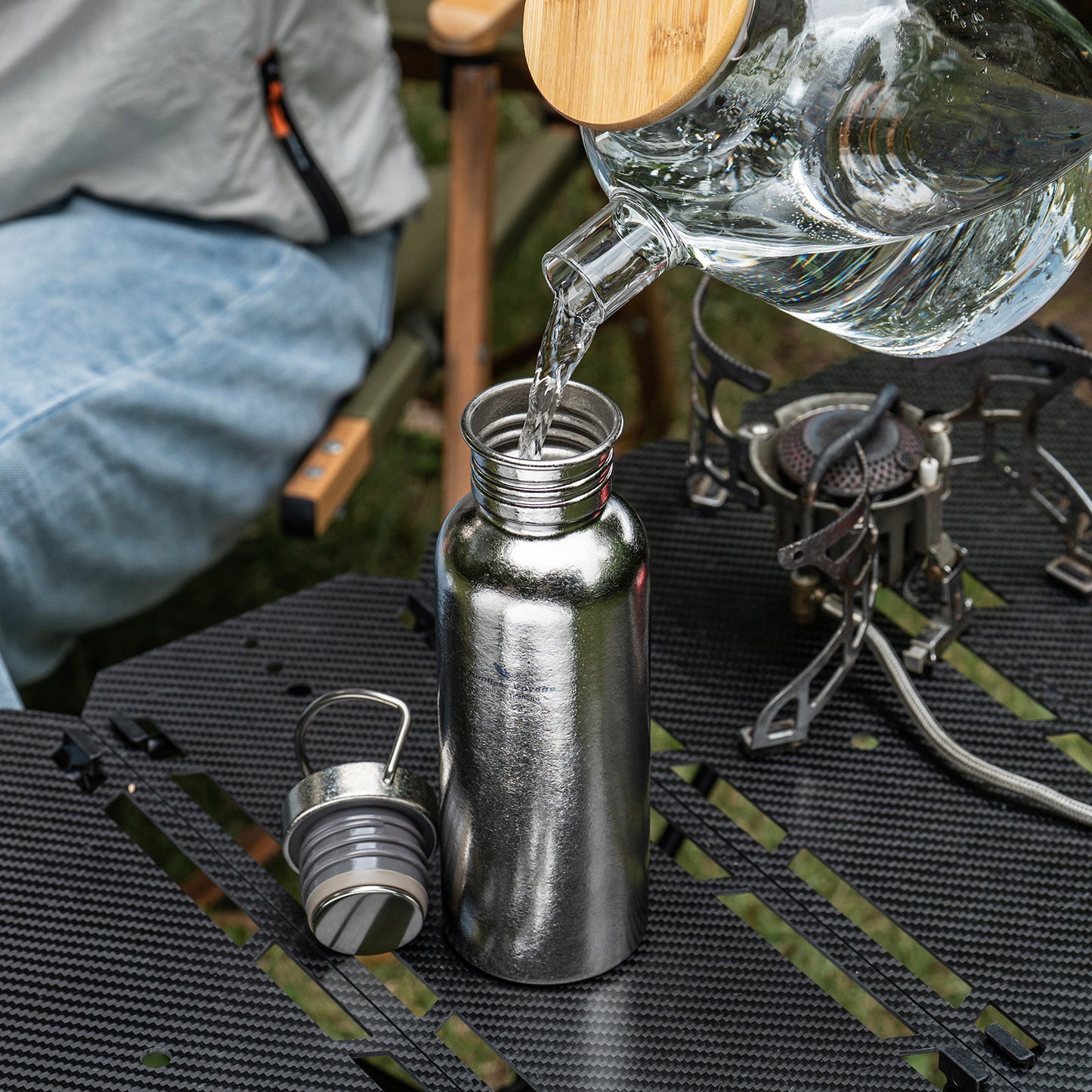 Boundless Voyage Crystal Finish Titanium Water Bottle – Ultralight, Corrosion-Resistant, Perfect for Outdoor & Daily Hydration