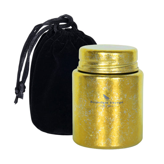 Boundless Voage Titanium Tea Canister Mini Tea Canister Ultralight Portable Tin Can Tea Coffee Spice Canister Colored Ice Flower Craft Tin Storage Container