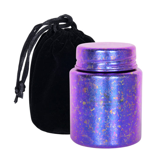 Boundless Voage Titanium Tea Canister Mini Tea Canister Ultralight Portable Tin Can Tea Coffee Spice Canister Colored Ice Flower Craft Tin Storage Container