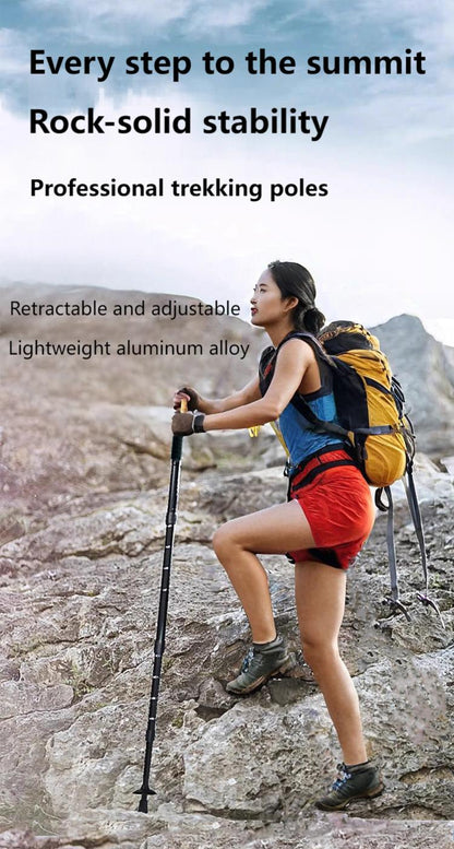 Adjustable Aluminum Trekking Pole – Lightweight Hiking & Walking Stick with Straight Grip