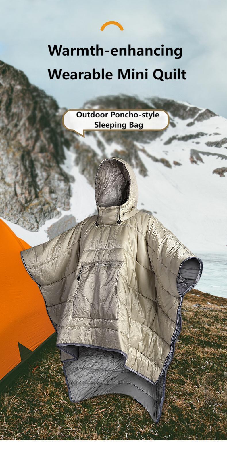 Adult Wearable Sleep Sack – Outdoor Camping & Hiking, Lightweight Hollow Cotton, Warm Winter Cloak Sleeping Bag