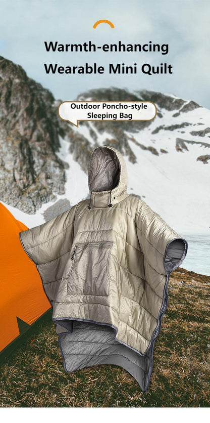 Adult Wearable Sleep Sack – Outdoor Camping & Hiking, Lightweight Hollow Cotton, Warm Winter Cloak Sleeping Bag
