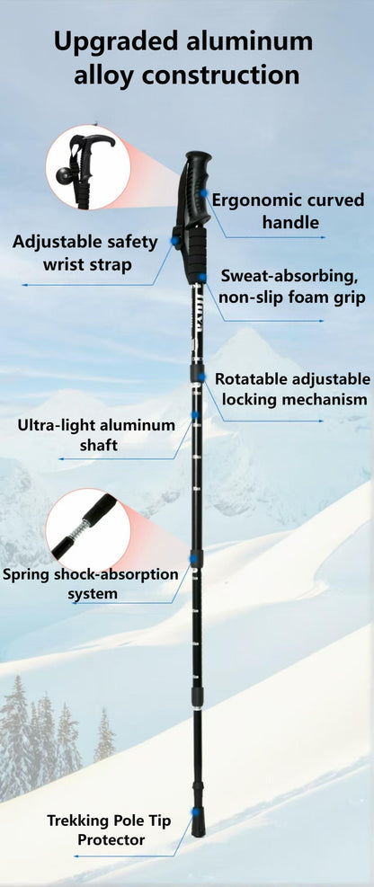 Adjustable Aluminum Trekking Pole – Lightweight Hiking & Walking Stick with Straight Grip