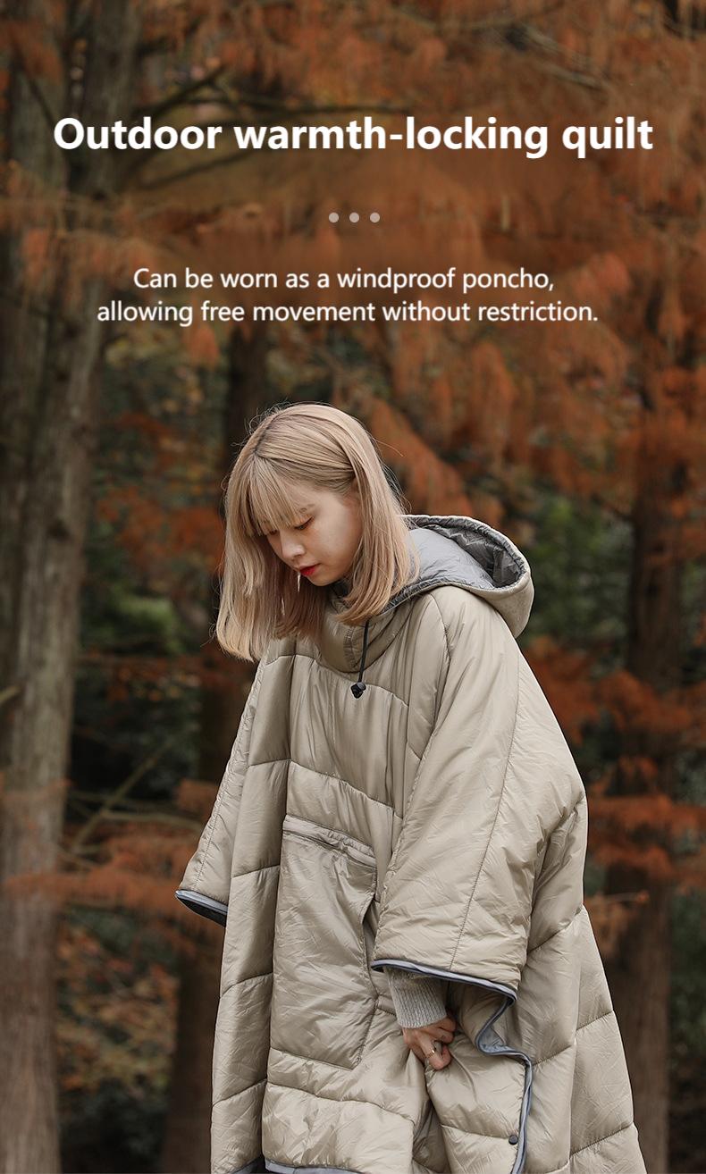 Adult Wearable Sleep Sack – Outdoor Camping & Hiking, Lightweight Hollow Cotton, Warm Winter Cloak Sleeping Bag