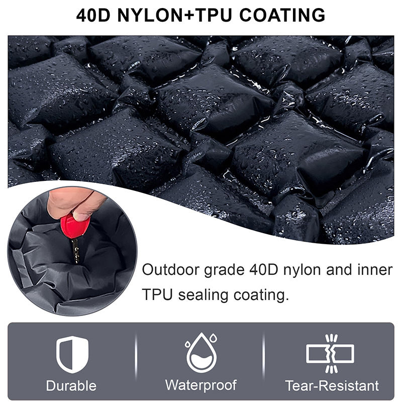 Ultralight Foot-Press Inflatable Sleeping Pad – Compact Waterproof Camping Air Mattress (800g, 2600cm³) for Solo Hiking & Backpacking