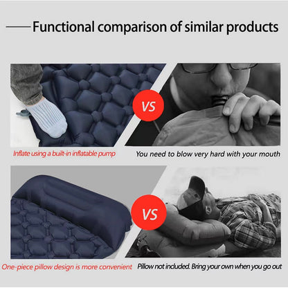 Ultralight Foot-Press Inflatable Sleeping Pad – Compact Waterproof Camping Air Mattress (800g, 2600cm³) for Solo Hiking & Backpacking