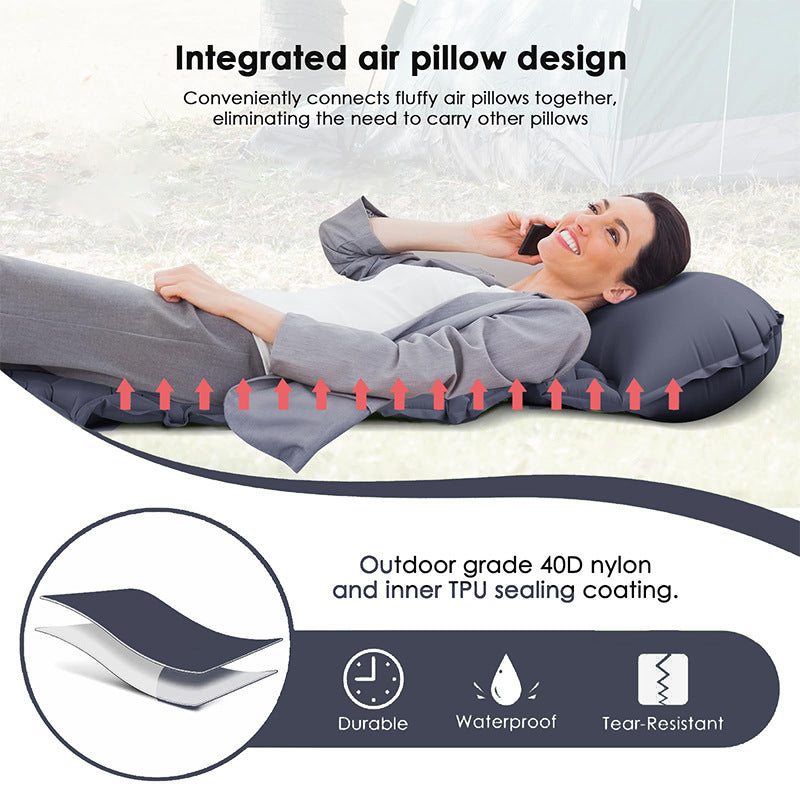 Ultralight Foot-Press Inflatable Sleeping Pad – Compact Waterproof Camping Air Mattress (800g, 2600cm³) for Solo Hiking & Backpacking