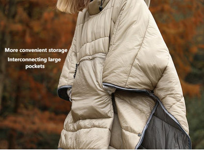 Adult Wearable Sleep Sack – Outdoor Camping & Hiking, Lightweight Hollow Cotton, Warm Winter Cloak Sleeping Bag