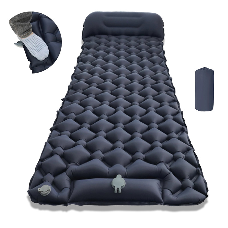 Ultralight Foot-Press Inflatable Sleeping Pad – Compact Waterproof Camping Air Mattress (800g, 2600cm³) for Solo Hiking & Backpacking