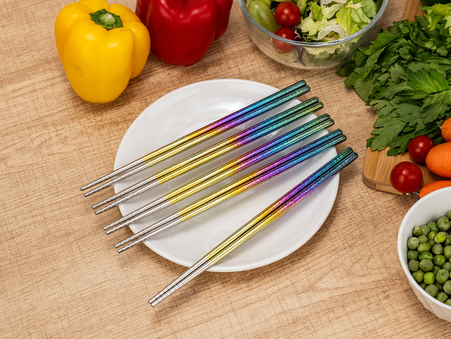 Boundless Voyage Titanium Chopsticks – Crystal Finish Ultralight Anti-Slip Reusable Chopsticks for Camping & Home
