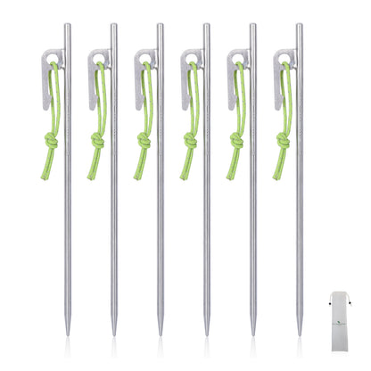 Camping Titanium Tent Stakes 20cm Outdoor Hiking Climbing Tent Nails Pegs Accessories for Hard Soil