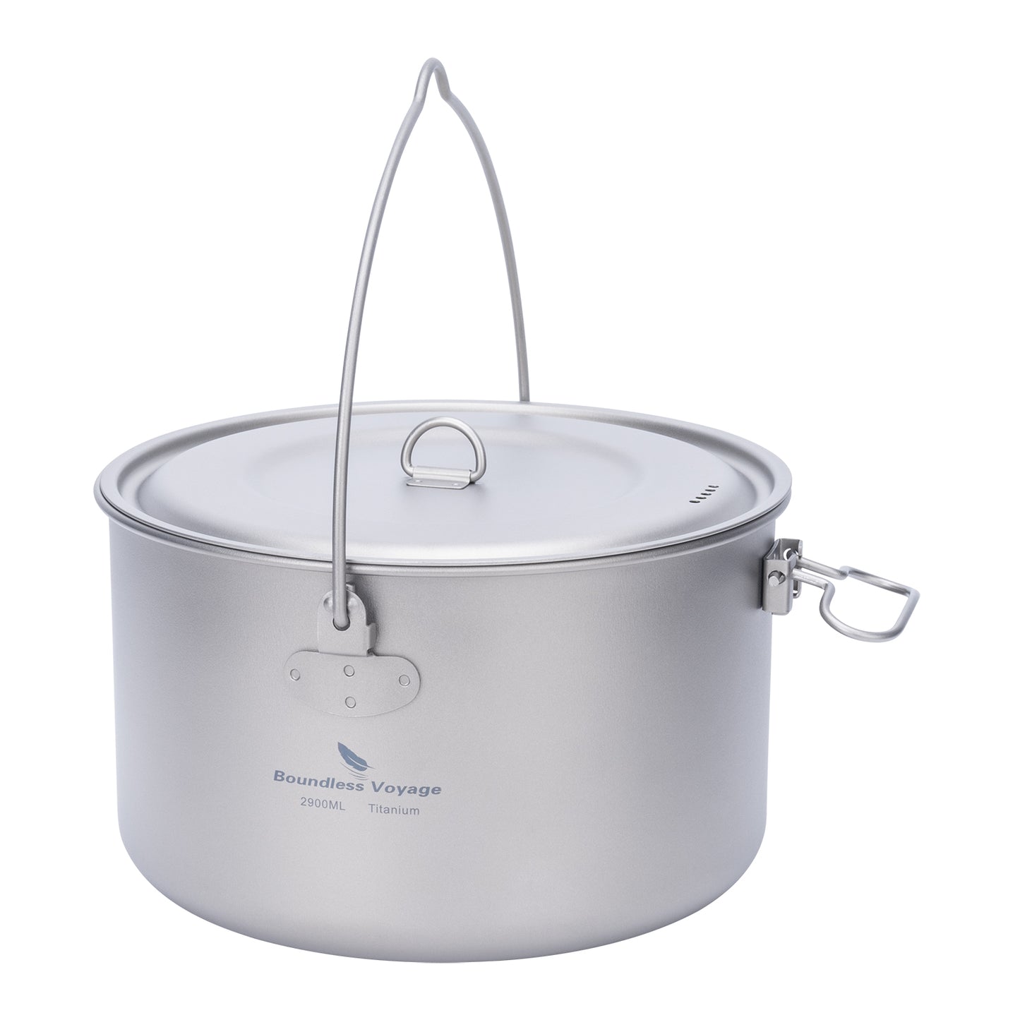 Boundless Voyage 2900ml TA1 Titanium Hanging Pot – Ultralight Large-Capacity Cooking Pot for Camping, Backpacking & Outdoor Bushcraft