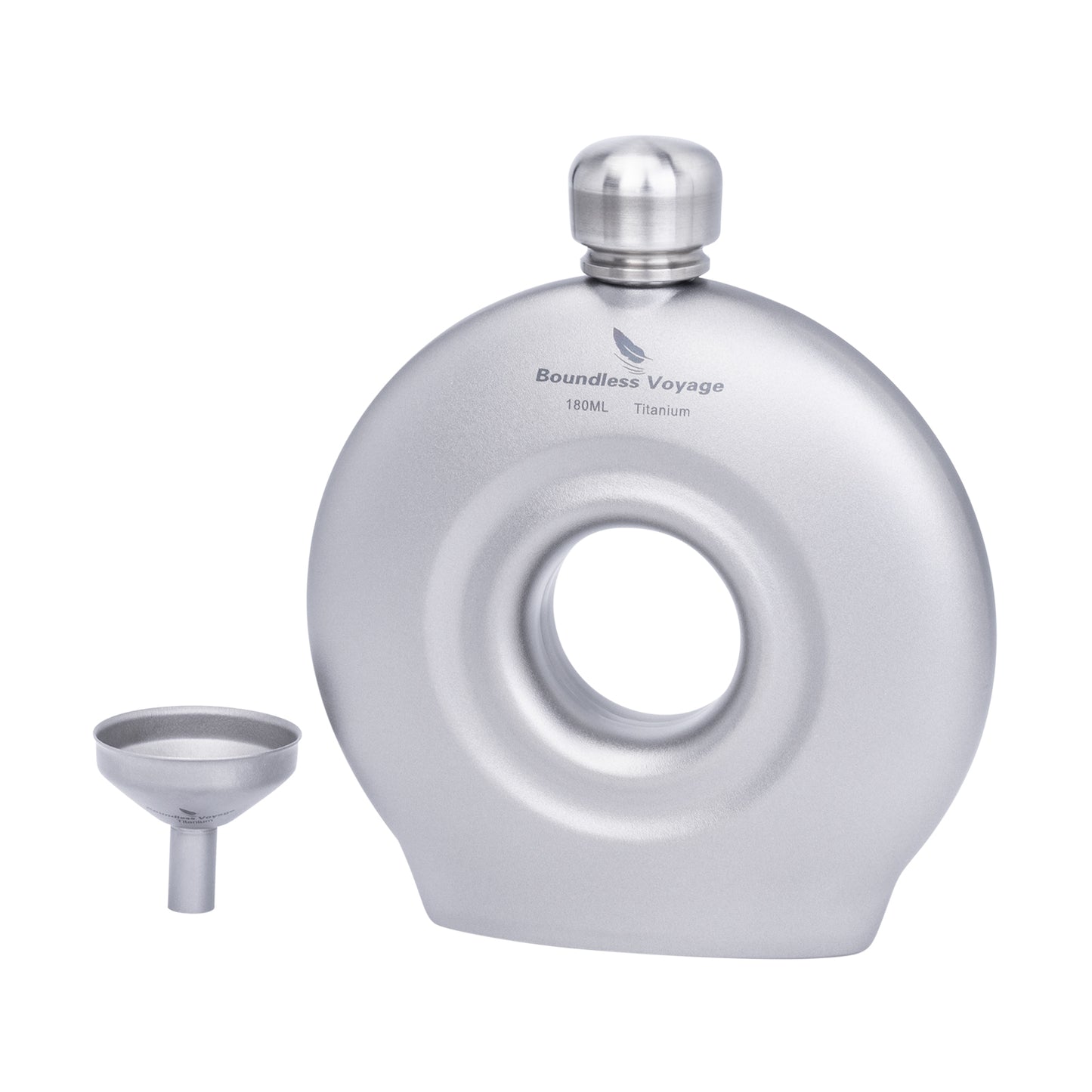 Boundless Voyage Titanium Titanium Flask 180ML+funnel for Camping Home Whiskey Flask