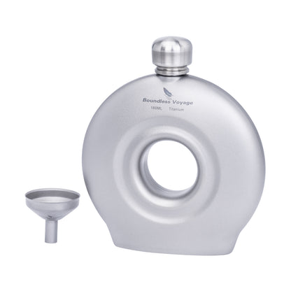 Boundless Voyage Titanium Titanium Flask 180ML+funnel for Camping Home Whiskey Flask