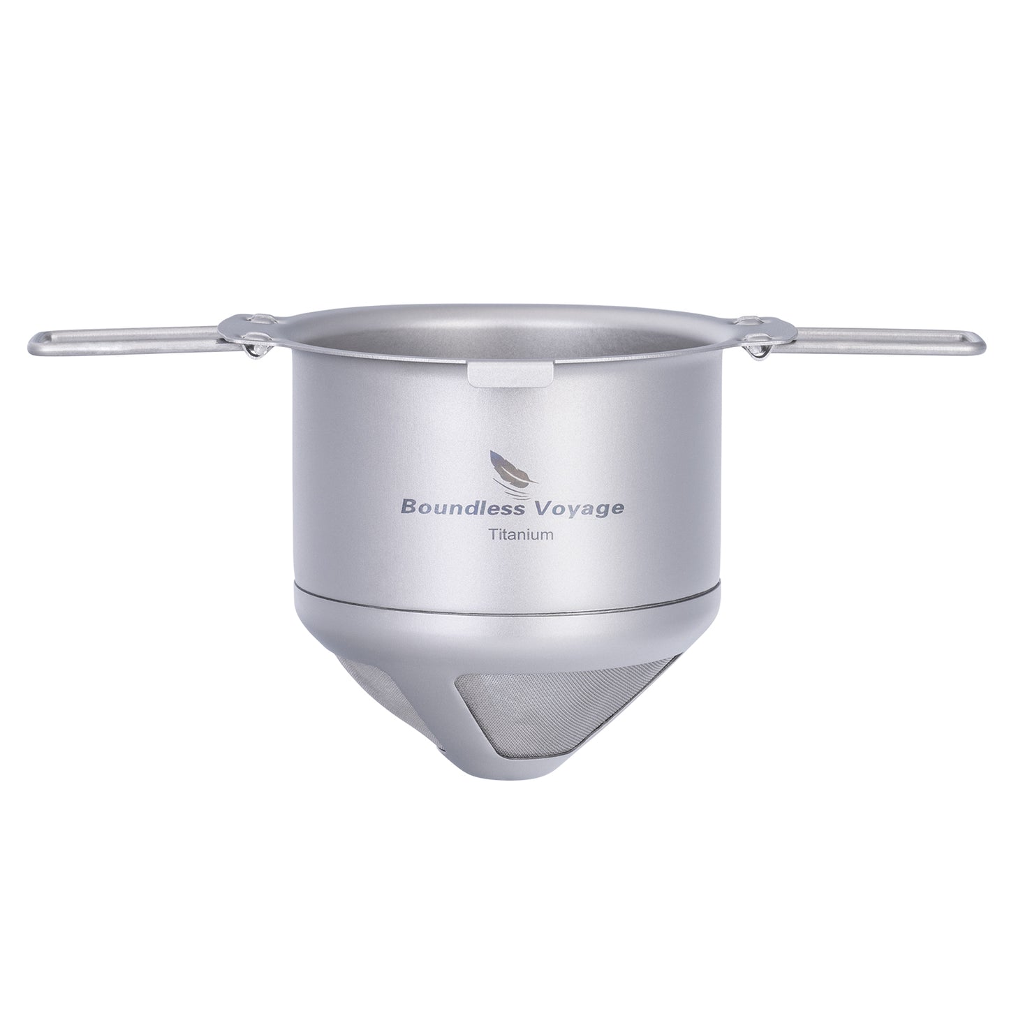 Boundless Voyage Titanium Pour Over Coffee Drip Filter – Ultralight Folding Reusable Filter for Mugs (6.5–12.5 cm)