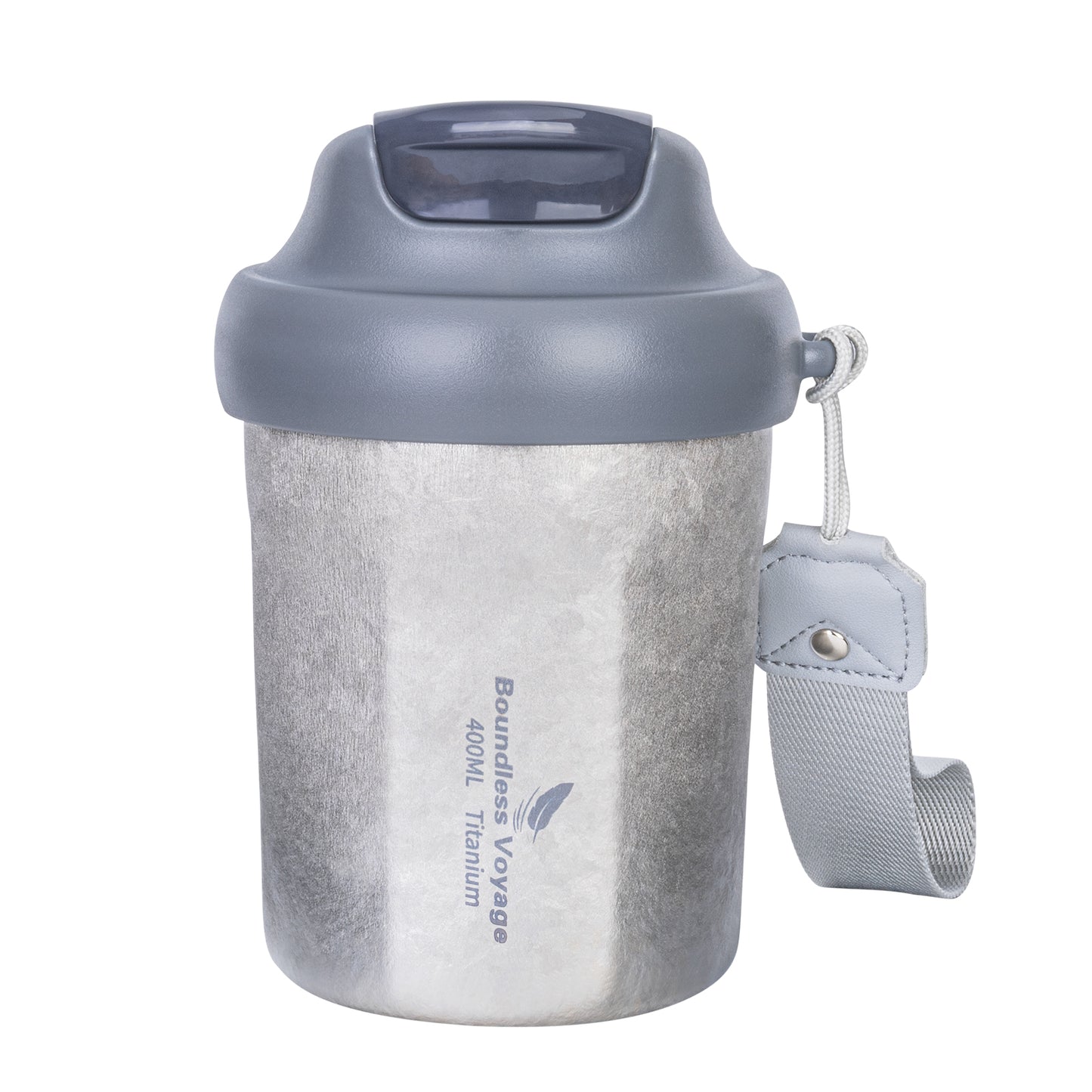 Boundless Voyage 400ml Titanium Vacuum Insulated Travel Mug | Ultralight Leak-Proof Thermos with Lid | Healthy Reusable Coffee Cup for Travel, Office & Camping