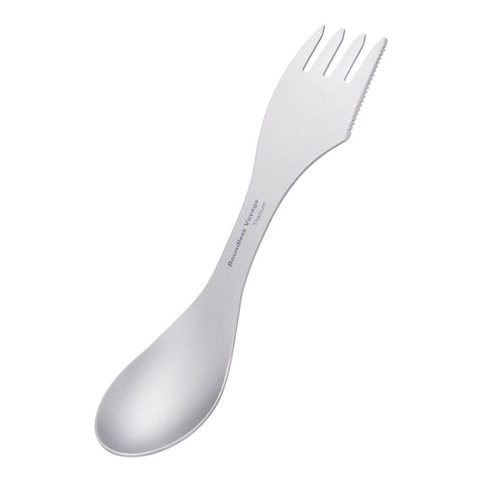 Boundless Voyage Titanium Spoon & Fork – Ultralight Spork-Style Camping Cutlery for Outdoor, Home & Kitchen Use