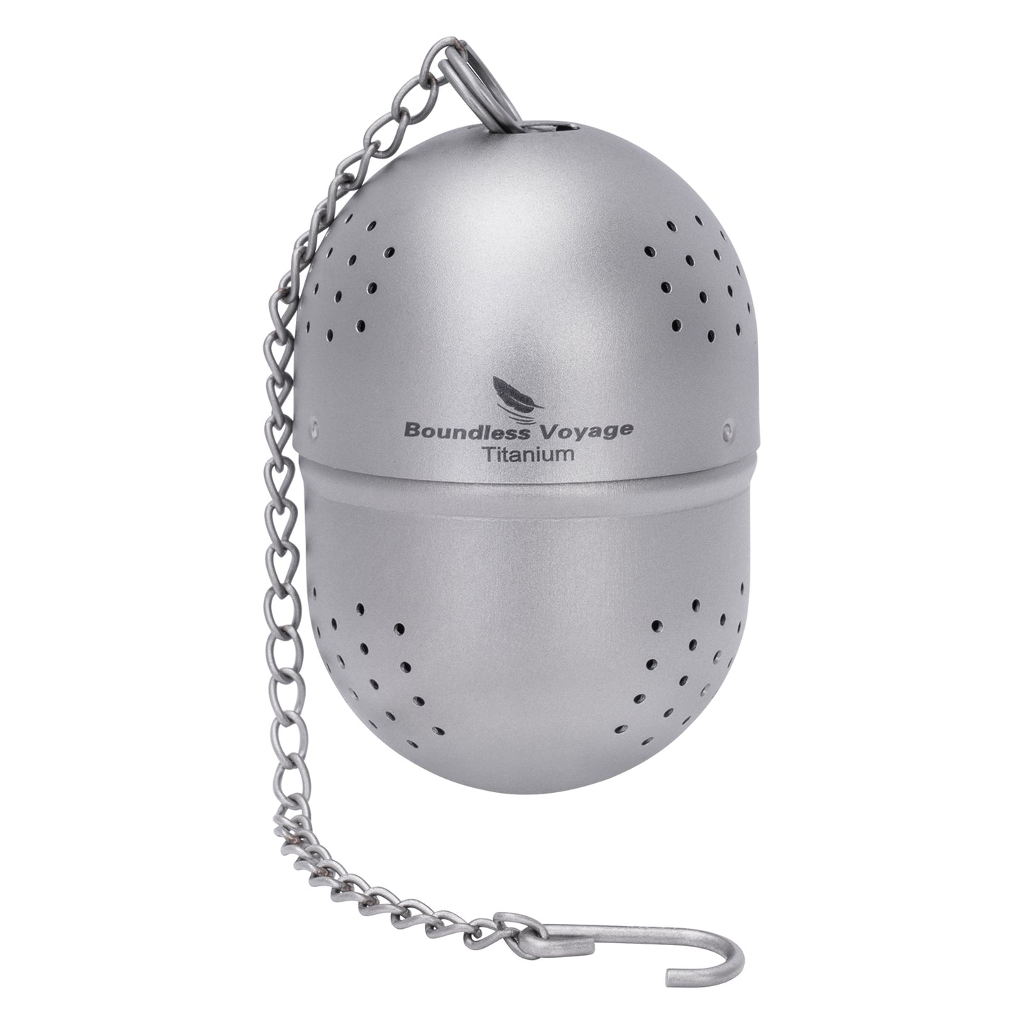 Boundless Voyage Titanium Tea Ball Infuser  Ultralight Tea Strainer with Extended Chain for Loose Tea  Spices