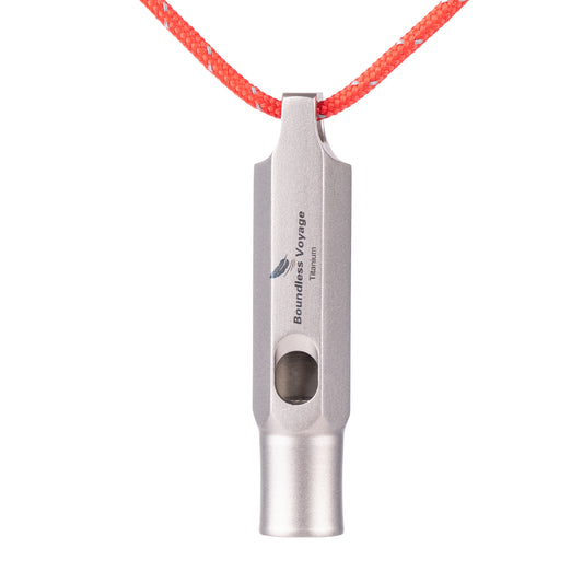 Boundless Voyage Titanium Whistle Emergency Survival Safety Whistles with Lanyard Loud for Outdoor Camping Hiking Coaches Training Sports Keychain Whistle