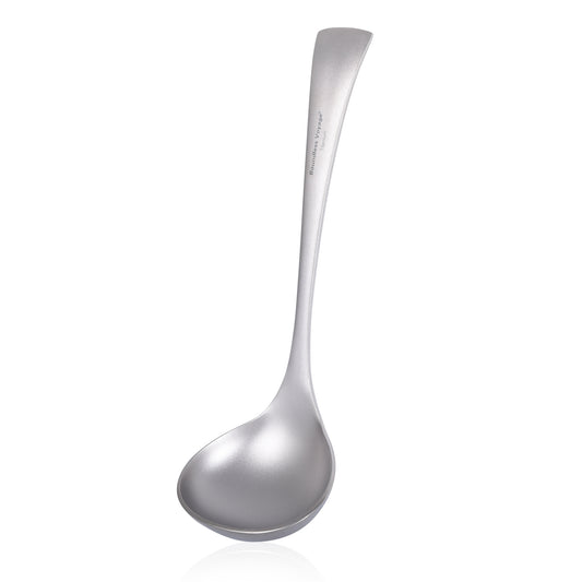 Boundless Voyage Titanium Soup Spoon – Long Handle Deep Bowl Ladle for Soup, Stew, Sauce & Cooking