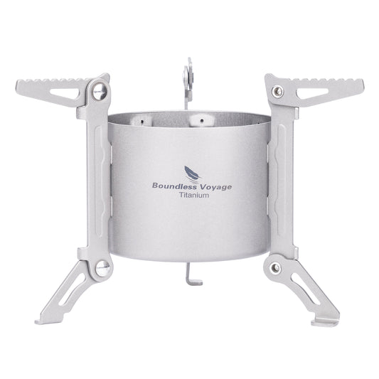 Boundless Voyage Titanium Mini Alcohol Stove Spirit Burner Outdoor Camping Stove with Foldable Stands Brackets Ultralight Backpacking Stove
