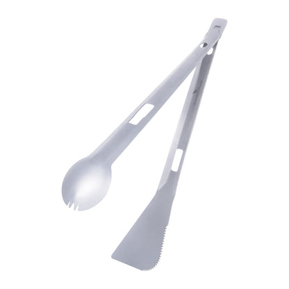 Boundless Voyage Titanium Alloy Tong, Spork，Shovel and Spatula All-In-One Utensil for Portable Lightweight Multi Utensil for Camping Kitchen Cookware Backpacking, Travel, Outdoor Cooking Eating