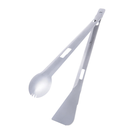 Boundless Voyage Titanium Alloy Tong, Spork，Shovel and Spatula All-In-One Utensil for Portable Lightweight Multi Utensil for Camping Kitchen Cookware Backpacking, Travel, Outdoor Cooking Eating