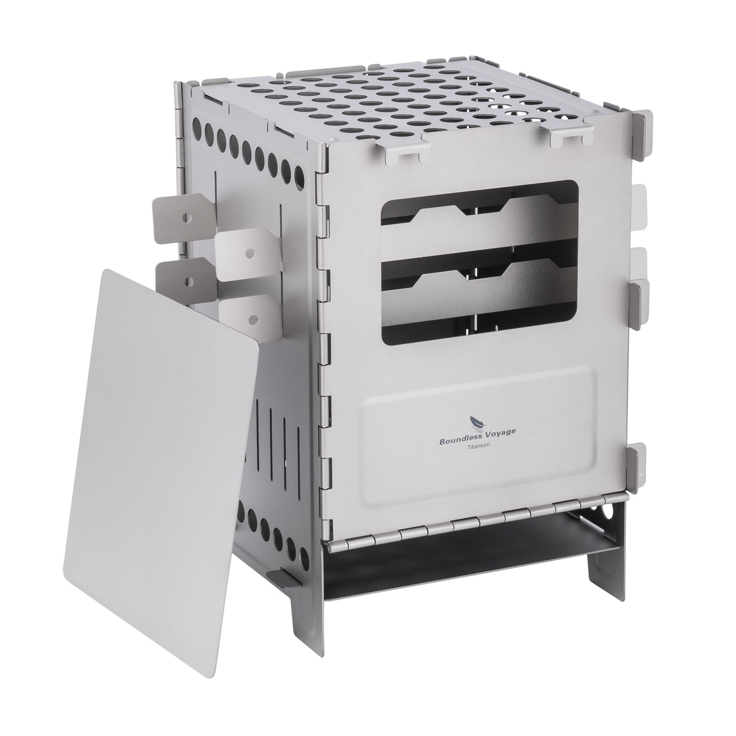 Boundless Voyage Titanium Wood Stove Ultralight Camping Charcoal Burner for Backpacking Hiking & Outdoor Cooking