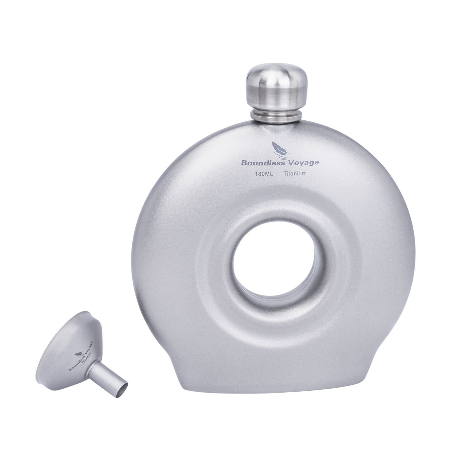 Boundless Voyage Titanium Titanium Flask 180ML+funnel for Camping Home Whiskey Flask